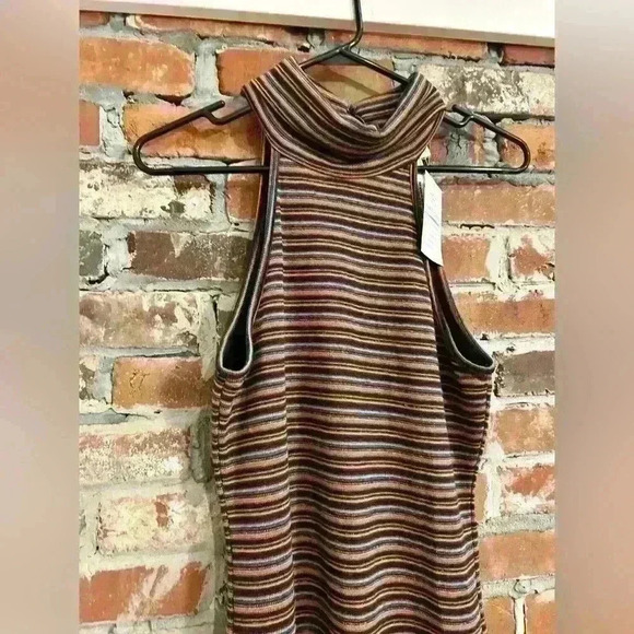 Sage The Label What U Gonna Do Striped Turtle Neck Mini Dress Size M - Picture 6 of 10
